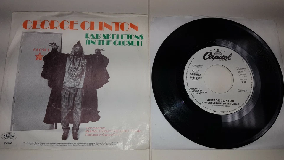 GEORGE CLINTON R&B Skeletons In The Closet PROMO 1986 EX! Capitol Records PB5642 Foto 2 de 2