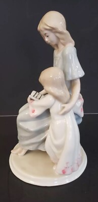 meico*.。♡　0329 Meico Inc 1994 Porcelain Mother & Daughter Reading A Book