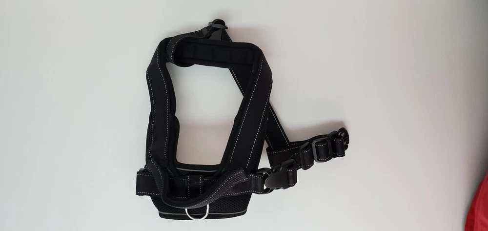 Dog Harness Black XL no pull handle Adjustable Reflective material sturdy safety