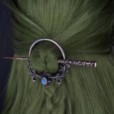 Einzigartiger Wikinger HAARSCHMUCK Haarspange MITTELALTER Elfe Kupferfarben