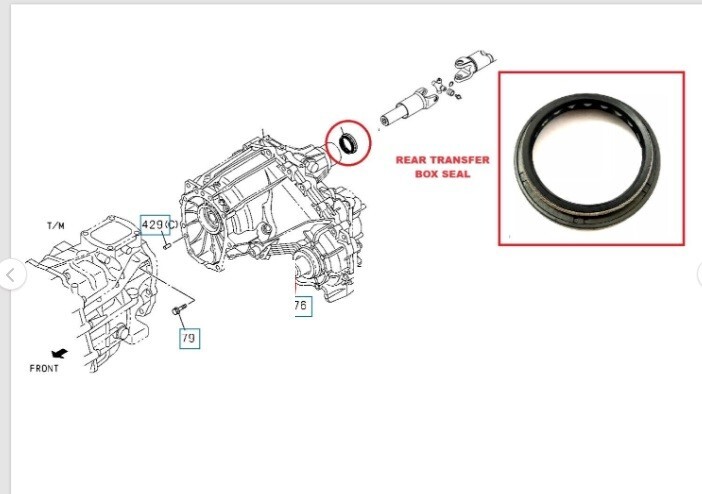 FOR ISUZU PICK UP RODEO TFS86 2.5TD/TFS85 3.0D TRANSFER BOX OUTPUT SEAL REAR 06+