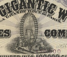 SPECTACULAR  GIGANTIC WHEEL  AND VARIETES COMPANY  LTD. 1898 ENGLISH STAMP