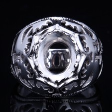 Sale 925 Sterling Silver 10x8mm Oval Semi Mount Antique Jewelry Engagement Ring