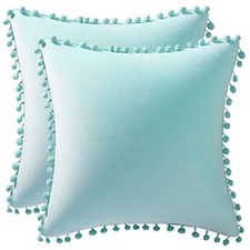 Throw Pillow Cases 16x16 Light-Blue: 2 Pack Cozy 16"x16", 2 PCS Light Blue