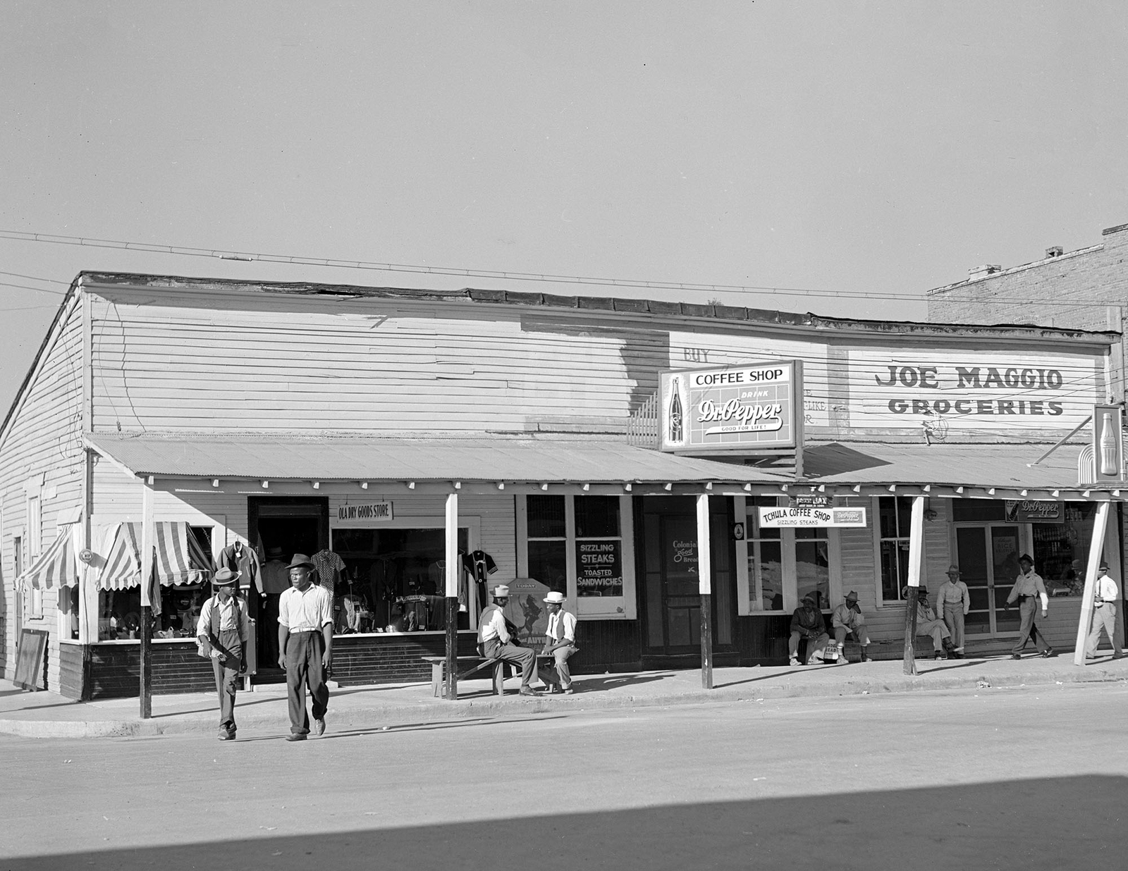 1939 Store Fronts, Tchula, Mississippi Vintage Old Photo 8.5" x 11