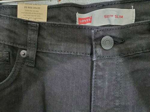 Boys Size 20 Levis 511 Slim Denim Black Jeans Stretch 30x30 - Picture 3 of 8