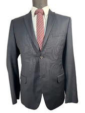 THEORY Mens Navy Blue REG FIT Wool 2 Button Suit Sport Coat Blazer Jacket 40R