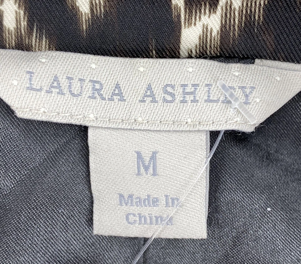 Chaqueta con cremallera Laura Ashley usada para mujer marrón estampado animal talla mediana Foto 4 de 4