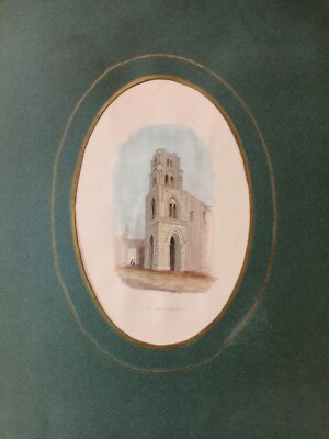 Palermo Chiesa Martorana Originale Aquaforte 1870 Antike Druck Etching