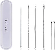 6PCS Blackhead Remover Extractor Pimple Popper Tool Kit Stainless Steel Facial