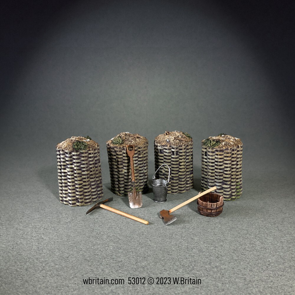 BRITAINS SOLDIERS - 53012 - Field Fortifications Metal Figure Tool Set Diecast