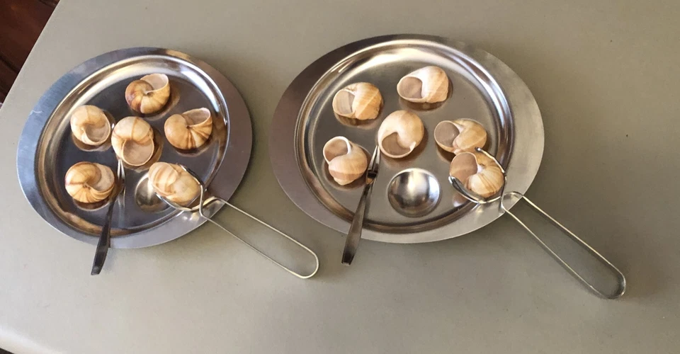 Par de conjuntos para servir escargot com conchas - Imagem 2 de 4