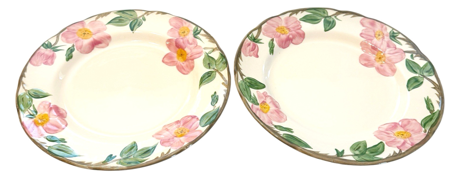 Set of 2 Franciscan Desert Rose Dinner Plates Hand Painted Made England 10.5 