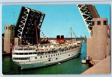 Postcard Lake Excursion Boat Passing Thru The Outher Drive Link 1960 Vintage