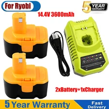 For Ryobi 14.4V 3.6Ah Ni-Mh Battery 130224010 1400671 130224011 or P117 Charger