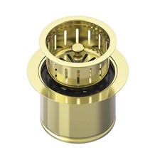 Extended Garbage Disposal Flange Basket Strainer Stopper 304 Stainless Gold 3.5"