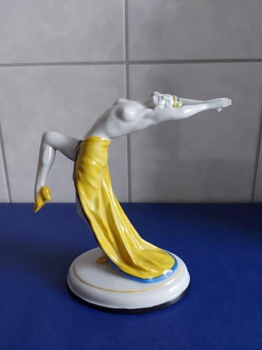 Galluba & Hoffmann Ilmenau Porcelain Figurine - Harem Dancer - Odalisque - Art Deco 1920 - Picture 4 of 20