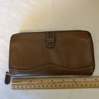 Tignanello Brown Leather Zip Around Wallet With Attached Key Ring — photo 2