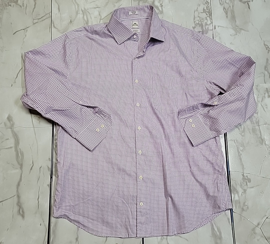 Peter Millar Nanoluxe Performance Gingham Purple … - image 1