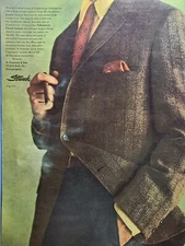 Stroock Folkweave Tweed Jackets Inconspicuous Cigar Vintage Print Ad 1958