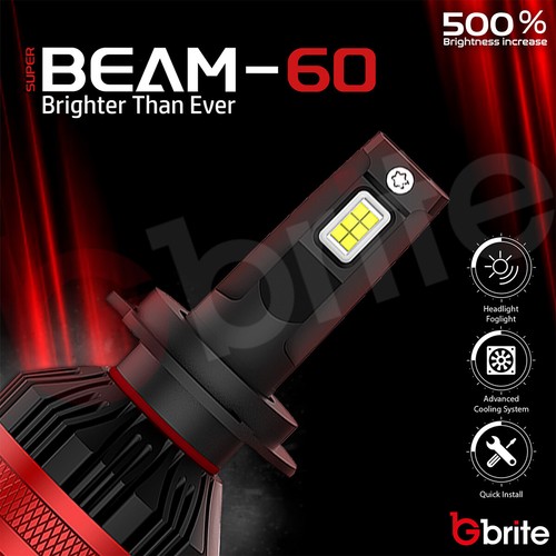 2 x H7 GBrite Super Beam 60 CANBUS ERROR FREE LED HEADLIGHT BULBS XENON WHITE UK - Picture 5 of 7