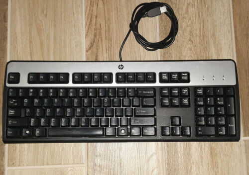 Genuine HP Desktop Black & Silver Wired USB Keyboard SK-2885 - Picture 3 of 4