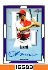 1-2019 LEAF PERFECT GAME PURPLE AUTO DREW ROMO ROCKIES 10/25 #BA-DR1