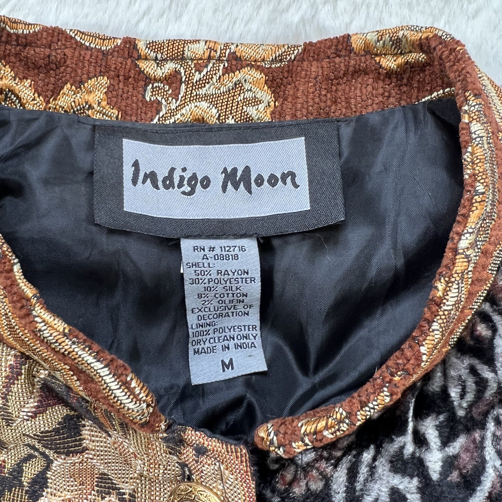 Indigo Moon Patchwork Work Multi Colored Lined Ja… - image 3