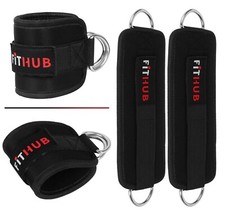 ANKLE D RING STRAPS Thigh Leg Pulley Lifting Padded Cable Attachment Gym