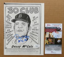 Detroit Tigers Denny McLain Signed wire photo 