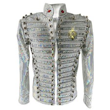 Retro Dance King Of Michael Costumes Multicoloured Handmade Jacket History Party