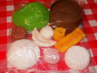 Realistic Chinese play food huge lot rice cooker lo mein egg roll