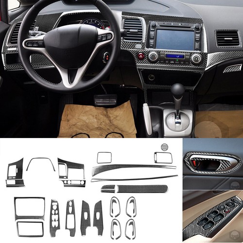 For Honda Civic 8th Gen 20062011 Carbon Fiber Full Interior Set Kit Trim 30PCS eBay