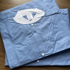 Prof. Lab Coat Unisex, 2XL , Knee Length, Elastic Wrists, Blue, w/ Pocket 10/Bg