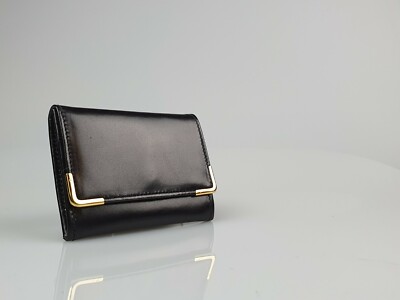 Black Leather Coin Holder (85mm x 65mm) New In Box - 312