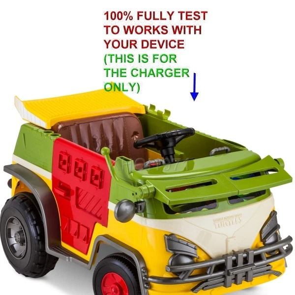 Cargador adaptador de CA para KIDTRAX ADOLESCENTE MUTANTE TORTUGAS NINJA KT1221WM vagón de fiesta Foto 2 de 2