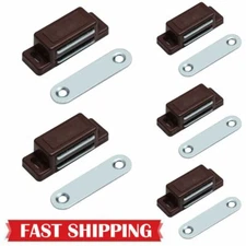 5Pack Brown Magnetic Door Catches Kitchen Cupboard Wardrobe Cabinet Latch Catch