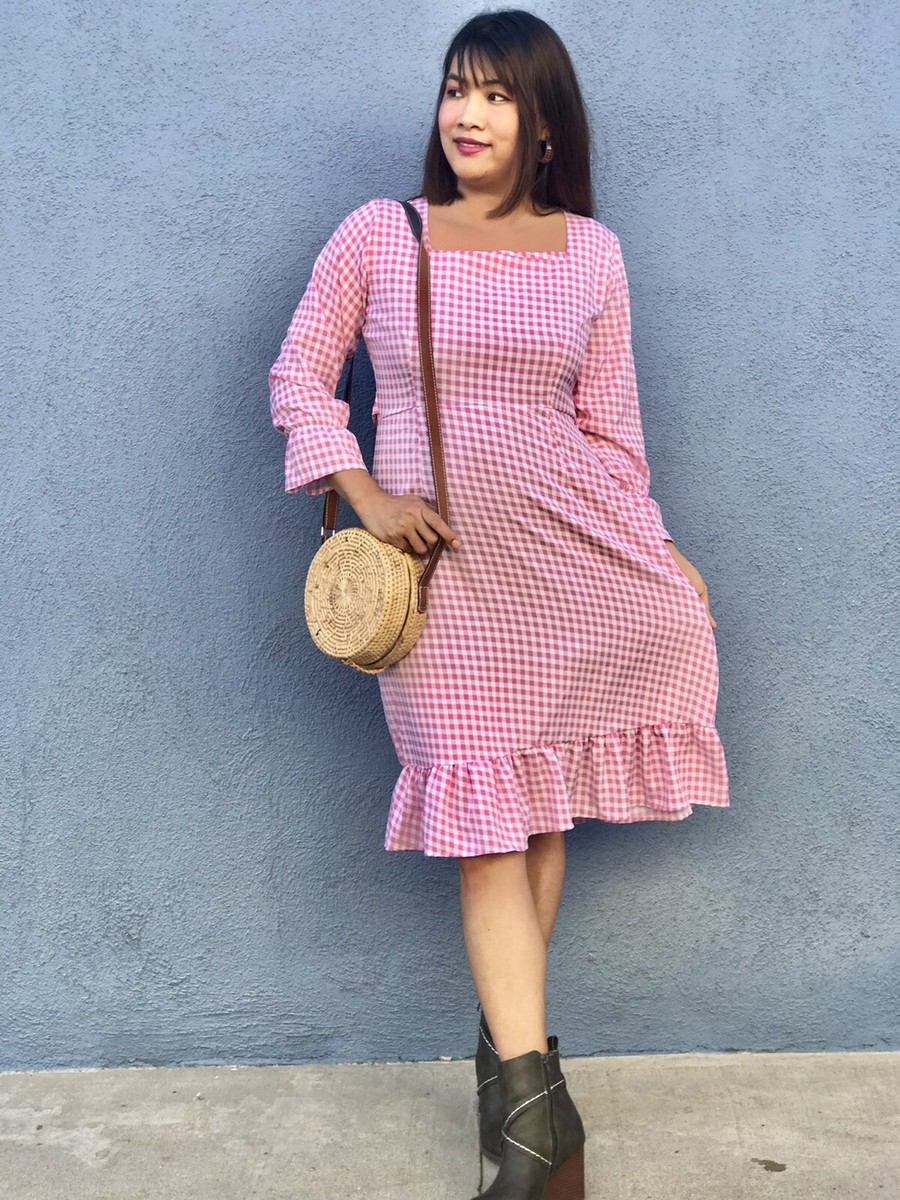 NWT Vintage Retro Style Gorgeous Dress Midi Dress Pink Check Tie Back Fits SML | eBay NWT Vintage Retro Style Gorgeous Dress Midi Dress Pink Check Tie Back Fits SML | eBay