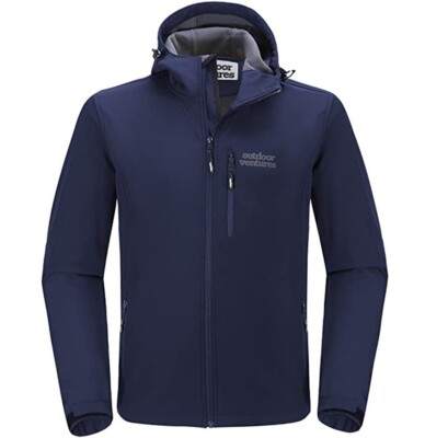 Outdoor Ventures Mens 2XL Softshell Jacket Hooded Fleece Lined