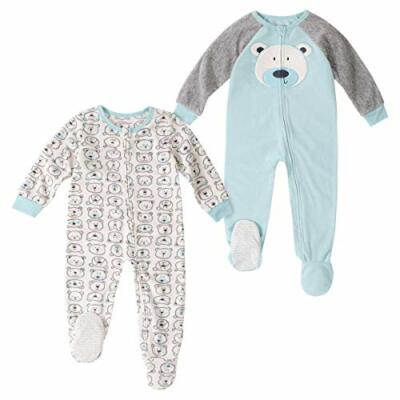 Absorba Toddler Boys 2-Pack Polar Bear Fleece Blanket Sleepers