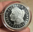 1 TROY OZ. .999 FINE SILVER ROUND MORGAN STYLE DOLLAR BULLION COIN BU IN CAPSULE