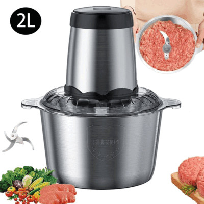 2L Electric Meat Grinder Food Processor Fruits Blender Veg Chopper Sausage Maker