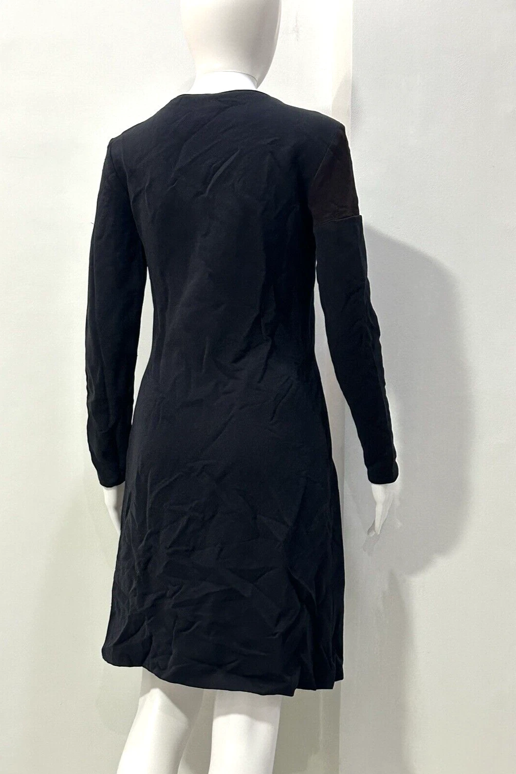 VESTITO VERSACE TECHNO JEANS VINTAGE COLORBLOCK LANA TAGLIA 26 40 NERO MARRONE