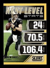 2021 Score #NL7 Drew Brees Next Level Stats Gold SP Parallel New Orleans Saints