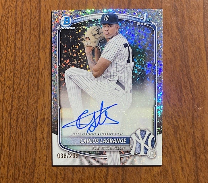 2025 Carlos Lagrange 1st Bowman Chrome Speckle Refractor Auto /299 #CPA-CL