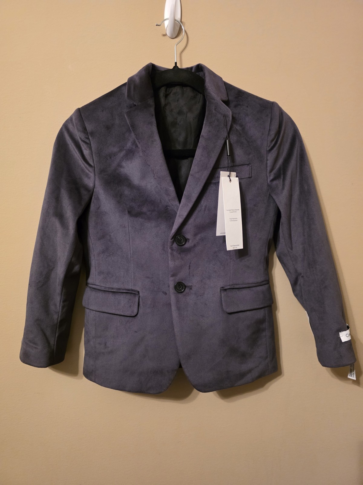 Calvin Klein Big Boys Velvet Sport Coat Jacket Size 8 NEW $125