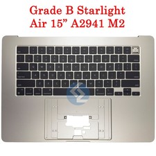 Grade B Starlight US Keyboard TopCase Palm Rest Macbook Air 15" A2941 2023 M3
