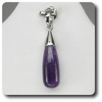 Edelsteine Und Mineralien. Pendant Amethyst Silber 925.