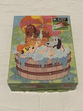 Vintage 1987 Golden Pound Puppies 99 Piece Jigsaw Puzzle Bath Time Bubbles 10x13