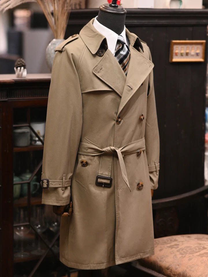 Trench Coat Mens Mid-length Double-breasted Business Jacket British Casual Coats - Image 2 of 4